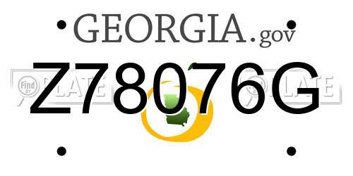 Z78076G Georgia License Plate