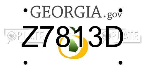 Z7813D Georgia License Plate
