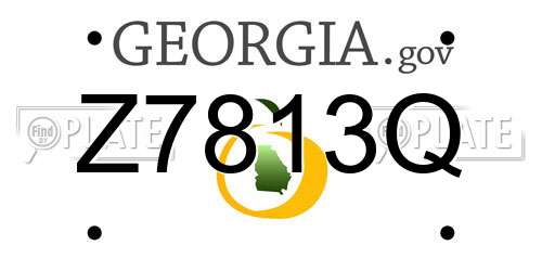 Z7813Q Georgia License Plate
