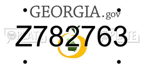 Z782763 Georgia License Plate