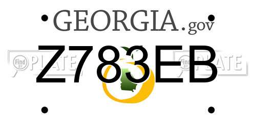 Z783EB Georgia License Plate