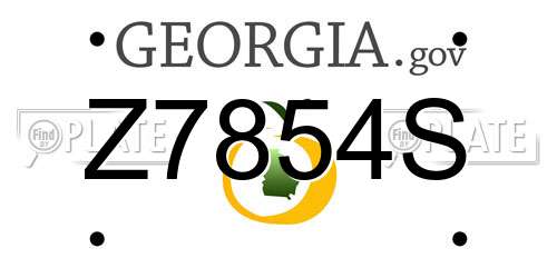 Z7854S Georgia License Plate