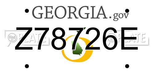 Z78726E Georgia License Plate