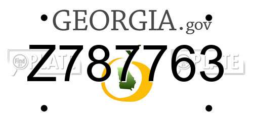 Z787763 Georgia License Plate