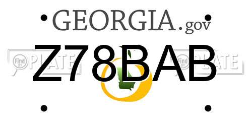 Z78BAB Georgia License Plate