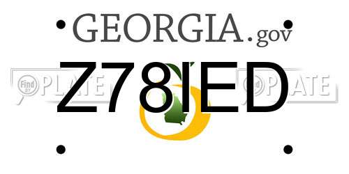 Z78IED Georgia License Plate