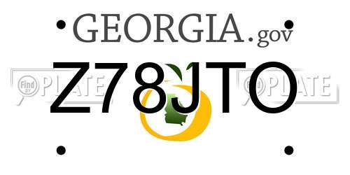 Z78JTO Georgia License Plate