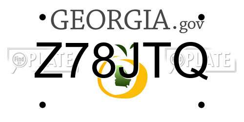 Z78JTQ Georgia License Plate