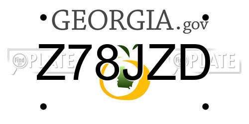 Z78JZD Georgia License Plate