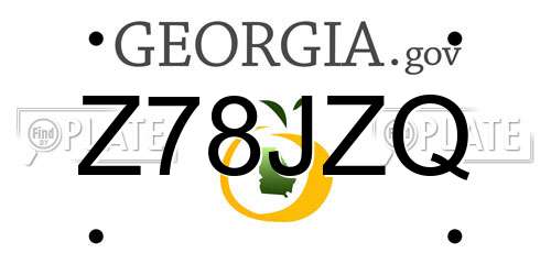 Z78JZQ Georgia License Plate