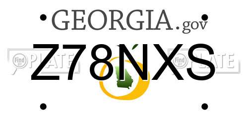 Z78NXS Georgia License Plate