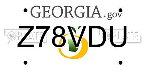 Z78VDU Georgia License Plate
