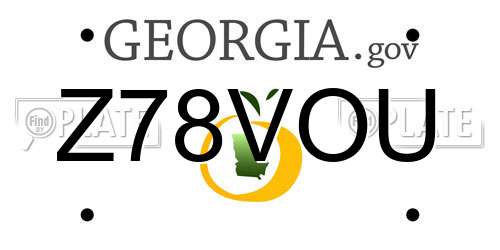 Z78VOU Georgia License Plate