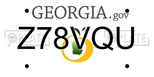 Z78VQU Georgia License Plate