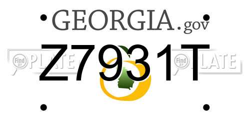 Z7931T Georgia License Plate