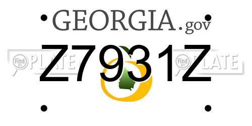 Z7931Z Georgia License Plate
