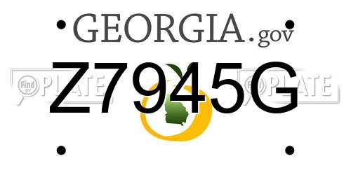 Z7945G Georgia License Plate