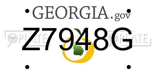 Z7948G Georgia License Plate