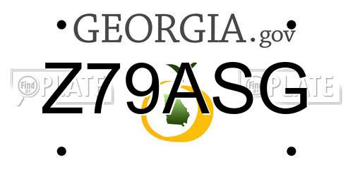 Z79ASG Georgia License Plate