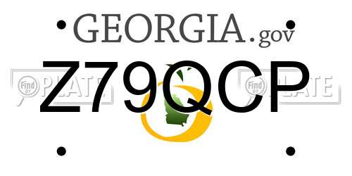 Z79QCP Georgia License Plate