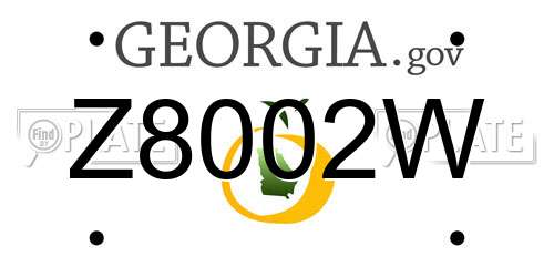 Z8002W Georgia License Plate