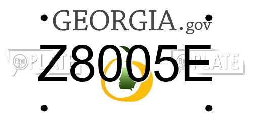 Z8005E Georgia License Plate