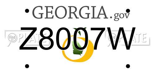 Z8007W Georgia License Plate