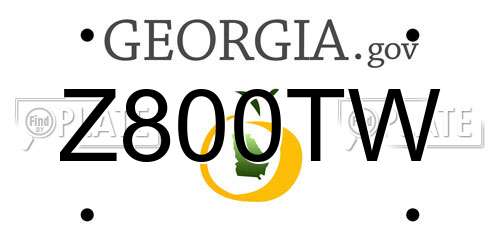 Z800TW Georgia License Plate
