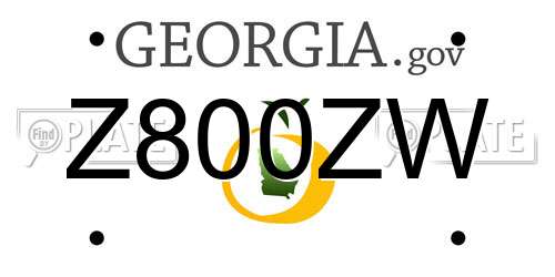 Z800ZW Georgia License Plate