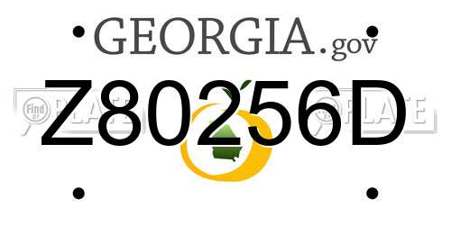 Z80256D Georgia License Plate