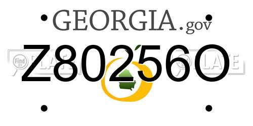 Z80256O Georgia License Plate