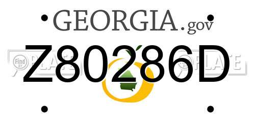 Z80286D Georgia License Plate