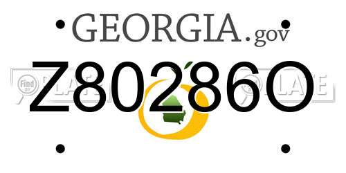 Z80286O Georgia License Plate
