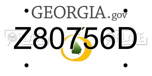 Z80756D Georgia License Plate