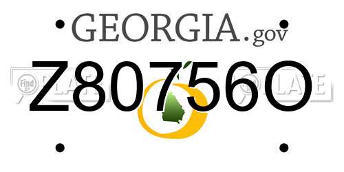 Z80756O Georgia License Plate