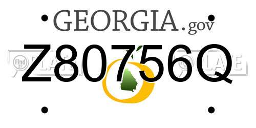 Z80756Q Georgia License Plate
