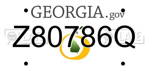 Z80786Q Georgia License Plate
