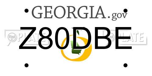 Z80DBE Georgia License Plate