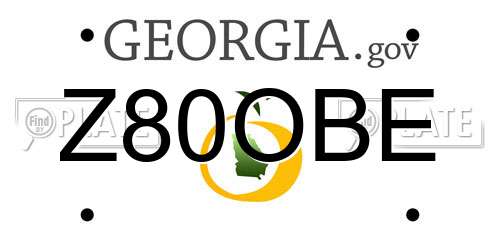 Z80OBE Georgia License Plate