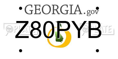Z80PYB Georgia License Plate