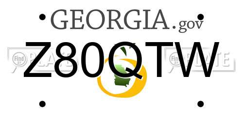 Z80QTW Georgia License Plate