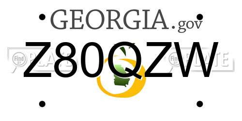 Z80QZW Georgia License Plate