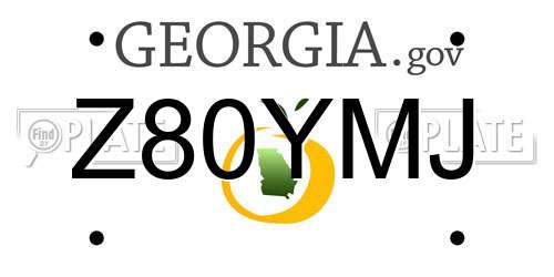 Z80YMJ Georgia License Plate