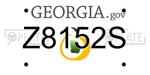 Z8152S Georgia License Plate