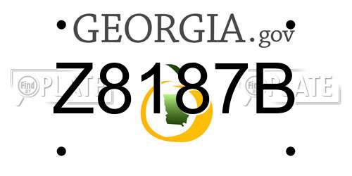 Z8187B Georgia License Plate