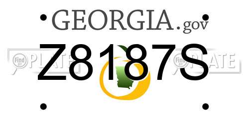 Z8187S Georgia License Plate