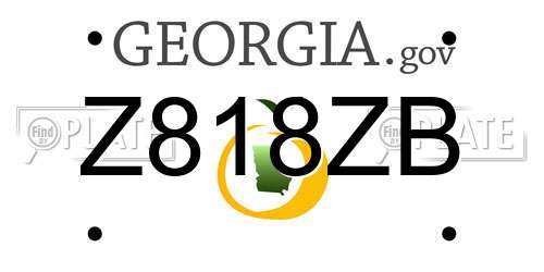 Z818ZB Georgia License Plate