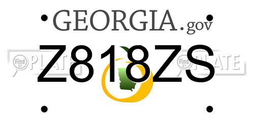 Z818ZS Georgia License Plate