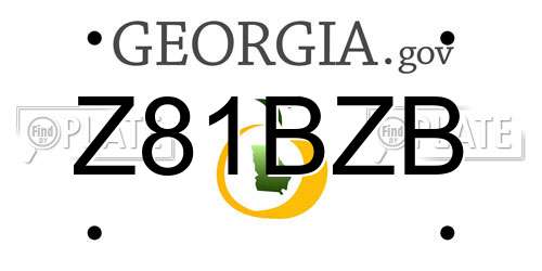 Z81BZB Georgia License Plate