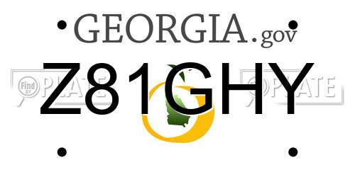 Z81GHY Georgia License Plate